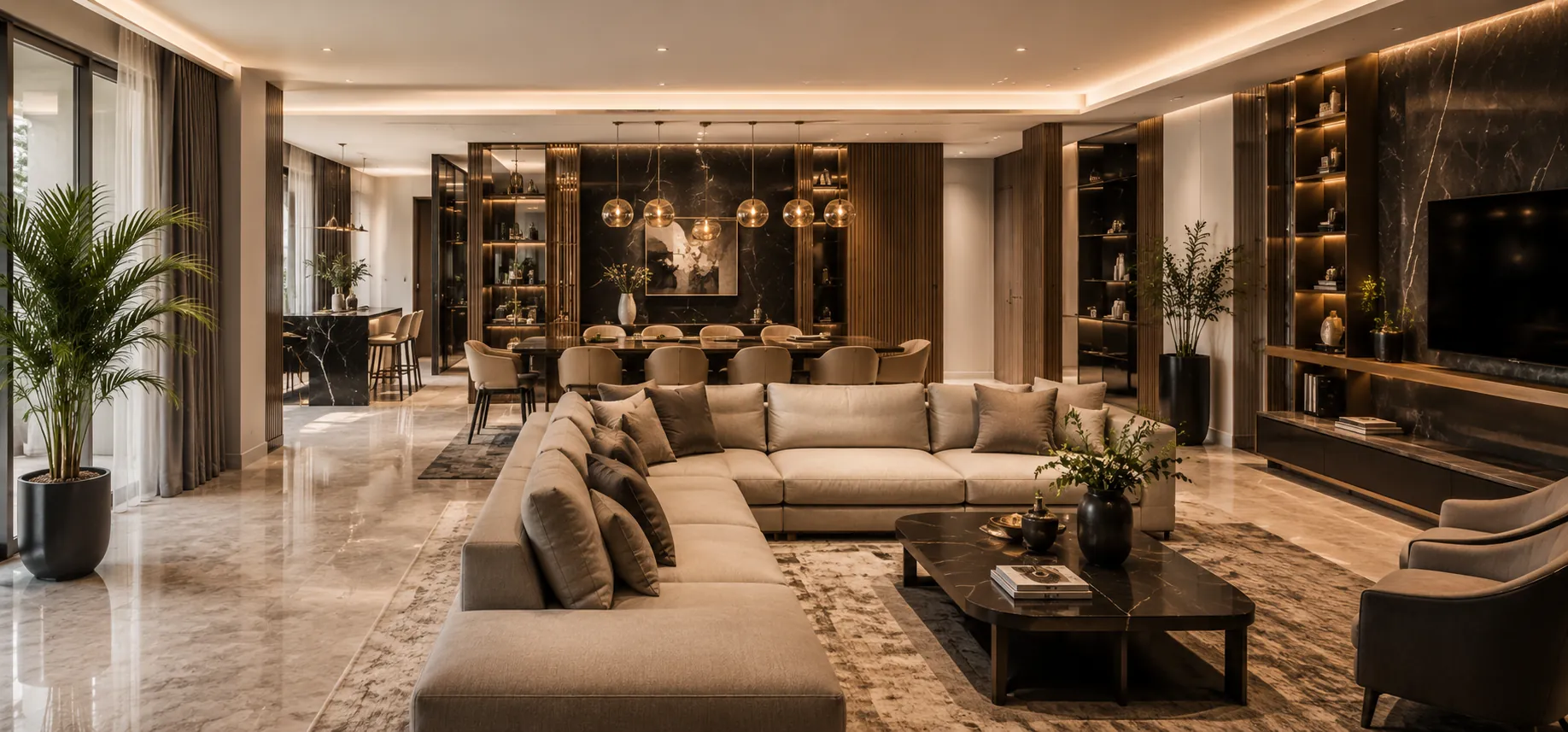 Luxury interior living room design